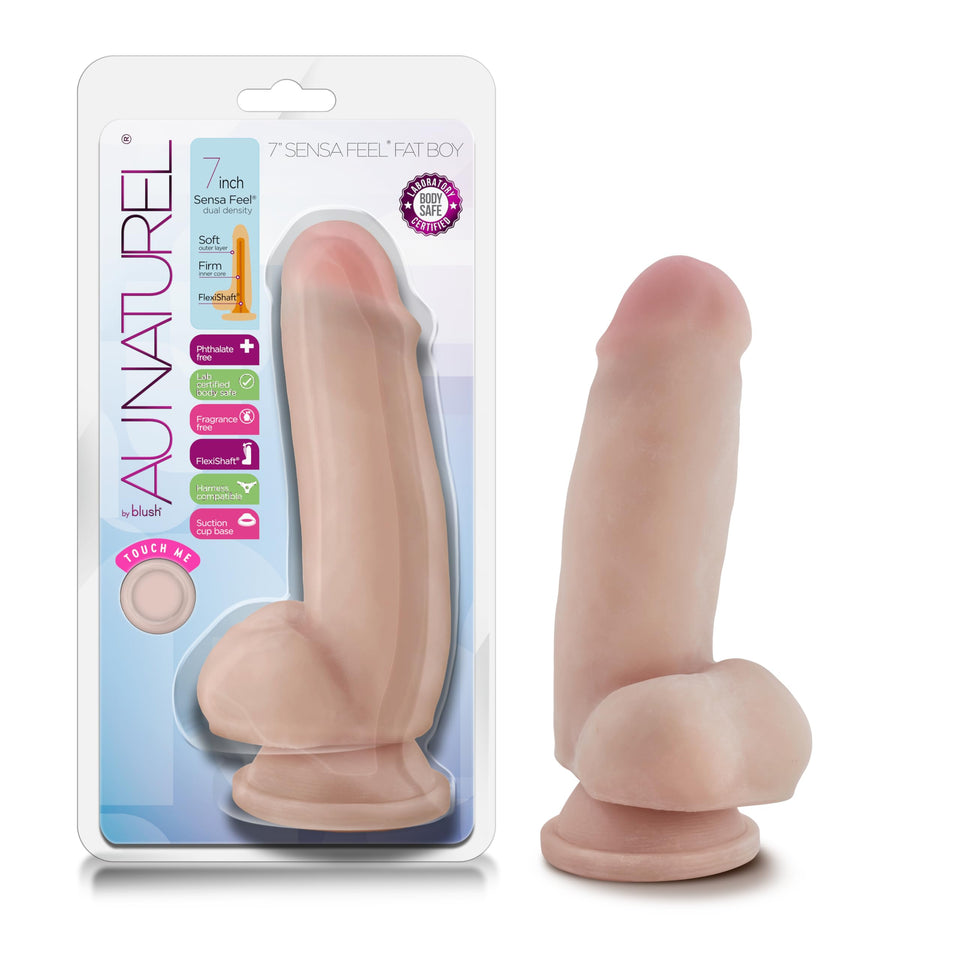 Blush Sex Toys - Realistic Dual Density Dildo - 7 Inch - Flexi Shaft Sensa Feel Dildo with Powerful Suction Cup - Girthy Penis f