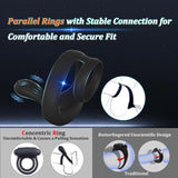 Vibrating Cock Ring Taint Stimulator, Silicone Pleasure Penis Ring Vibrator Couples Adult Sex Toys for Men, Dual Motors 9 Vibrat