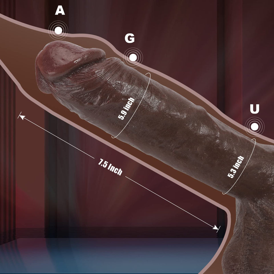 10.43 Inch Big Black Realistic Dildo Feels Like Skin, Huge Thick Dildo with Strong Suction Cup for Hands-Free Play, Lifelike Sil