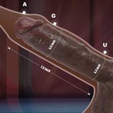 10.43 Inch Big Black Realistic Dildo Feels Like Skin, Huge Thick Dildo with Strong Suction Cup for Hands-Free Play, Lifelike Sil