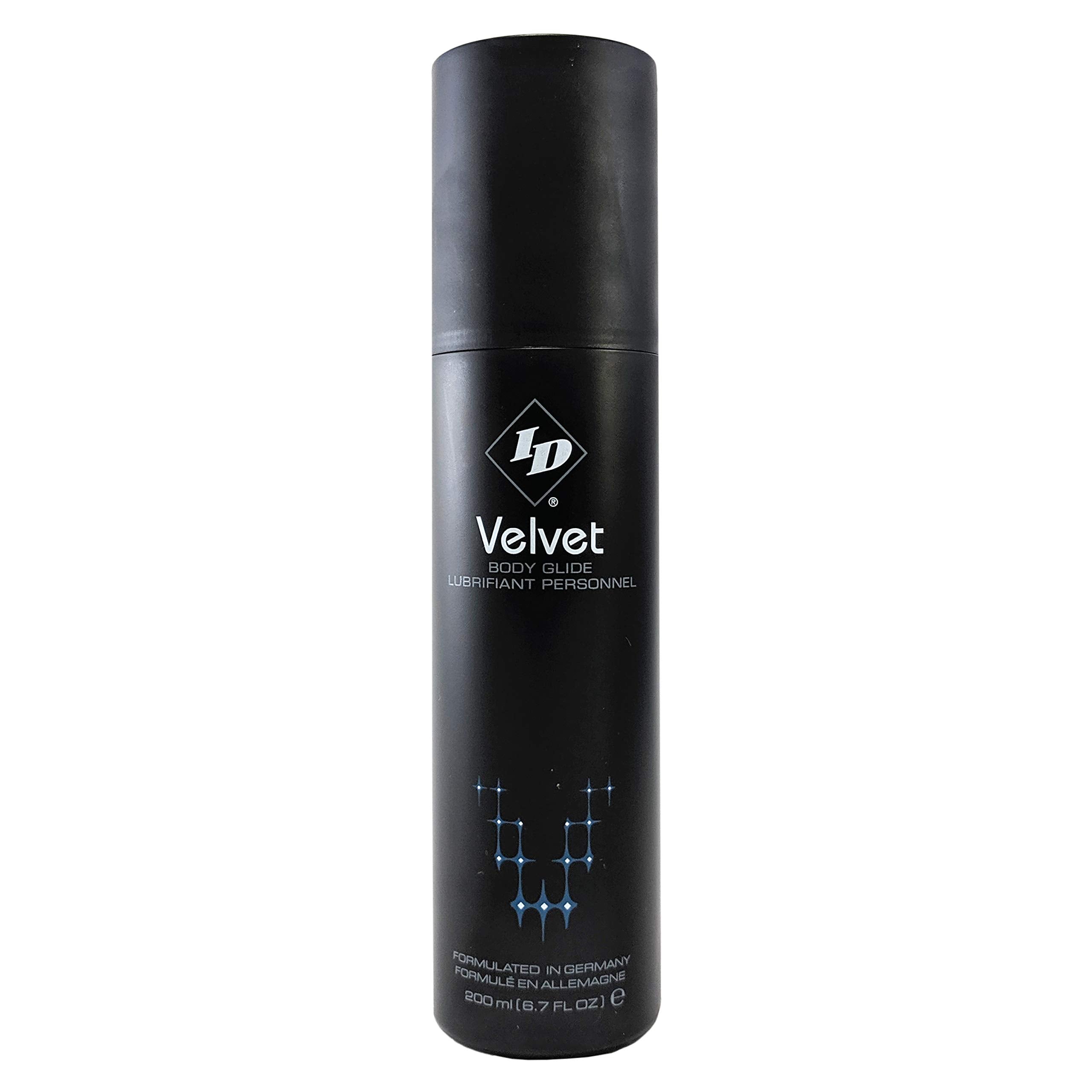 ID Velvet Silicone Based Personal Lubricant 6.7 Fl Oz - Sensual Luxury - Long Lasting Silicone Lube for Men Women and Couples Lu