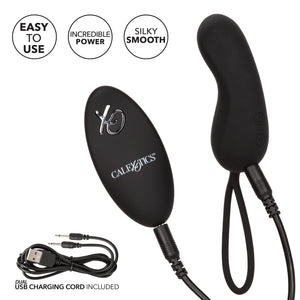 Calexotics 12-Function Waterproof Silicone Remote Rechargeable Curve Massager Vibrator, Black