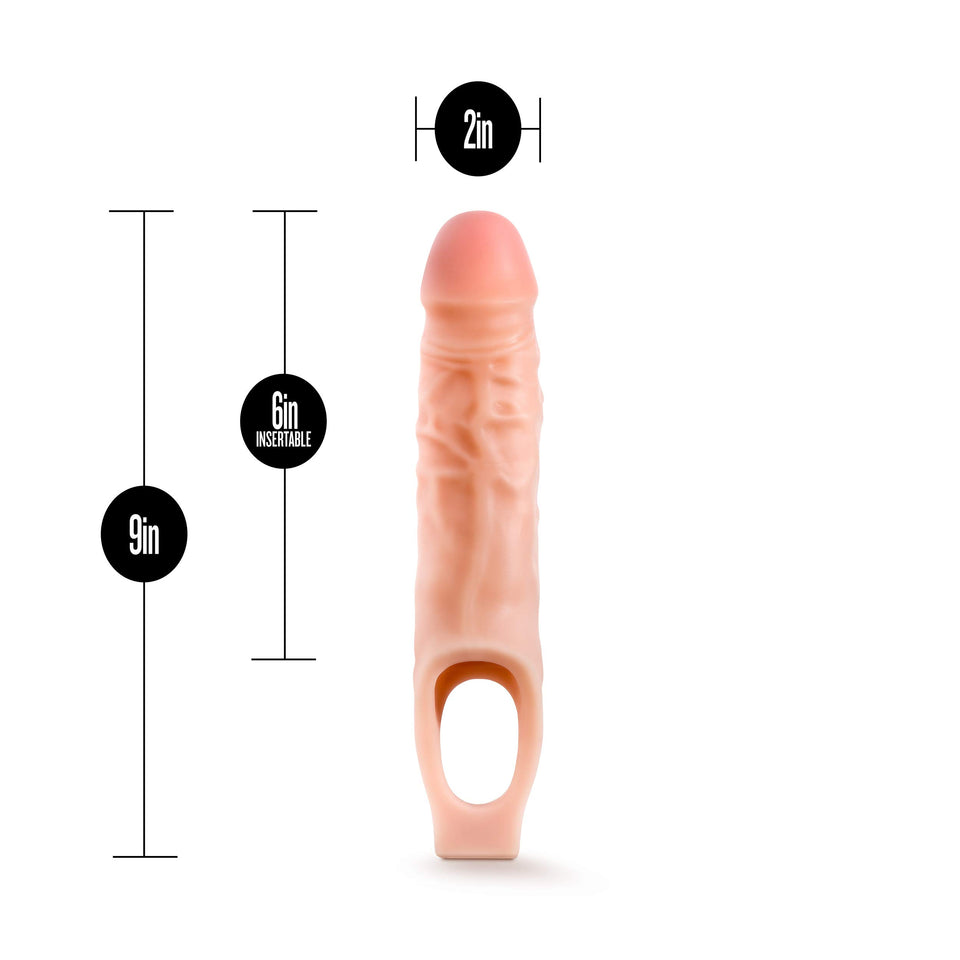 Blush Novelties, Performance - Ultra Soft X5 Plus Penis Sheath Extender - Extend Your Penis .5'' - Thicken Up to 1.5''- Ribbed C
