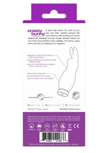 VeDO Crazzy Bunny Vibrator Bullet, Rechargeable Clitoral Adult Sex Toy, Clitoris Stimulator Vibe for Women (Purple)