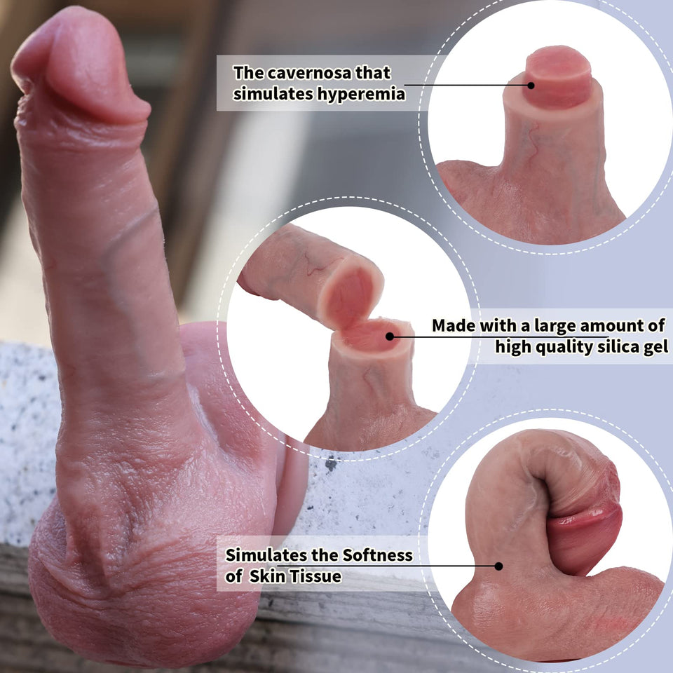 6.77 Inch Reproduction Realistic Real Dildos for Beginners, Silicone Soft Lifelike Thick G-spot Penis Stimulator with Suction Cu