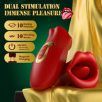 Adult Sex Toys Vibrator, Rose Toy, Rose Sex Stimulator for Women with 10 Vibration Modes and 10 French Kissing Modes, Tongue Sex