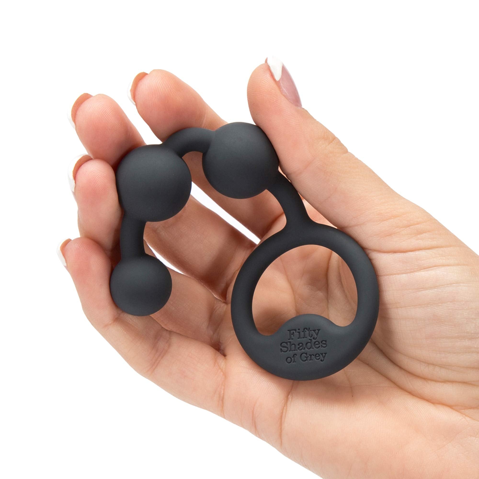 Fifty Shades Of Grey Carnal Bliss Black Silicone Anal Pleasure Beads - Petite Size - 3.5 Inch