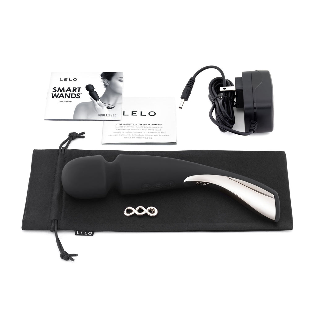 Lelo Smart Wand Cordless Body Massager, Large Size, Black, Powerful Rechargeable Vibrator To Massage You From Head To Toe