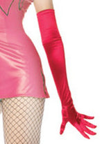 Extra Long Satin Gloves O/S Fuchsia