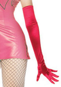 Extra Long Satin Gloves O/S Fuchsia