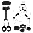 Sex Bondage Wrist & Thigh Cuffs BDSM Restraints Set,Sex Toys for Women Neck to Wrist Restraints Bondage Set,Adjustable Leg Strap