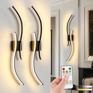 Aikertec 38 Inch Battery Operated Wall Sconces Set Of 2 Pack With Remote Control, Dimmable Rechargeable Battery Wall Sconce 3000