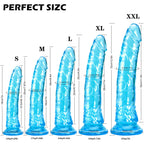 7.9? Blue Dildo,Realistic Small Dildos with Human Safety Material, Adult Sex Toy with Powerful Suction Cups, Anal Dildo for Wome