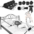 Sex Bondage Restraints BDSM Toys, Selver Versatile Bed Restraints Couple Sex Toys with 4 Separate Straps, Bondage Cuffs, Blindfo