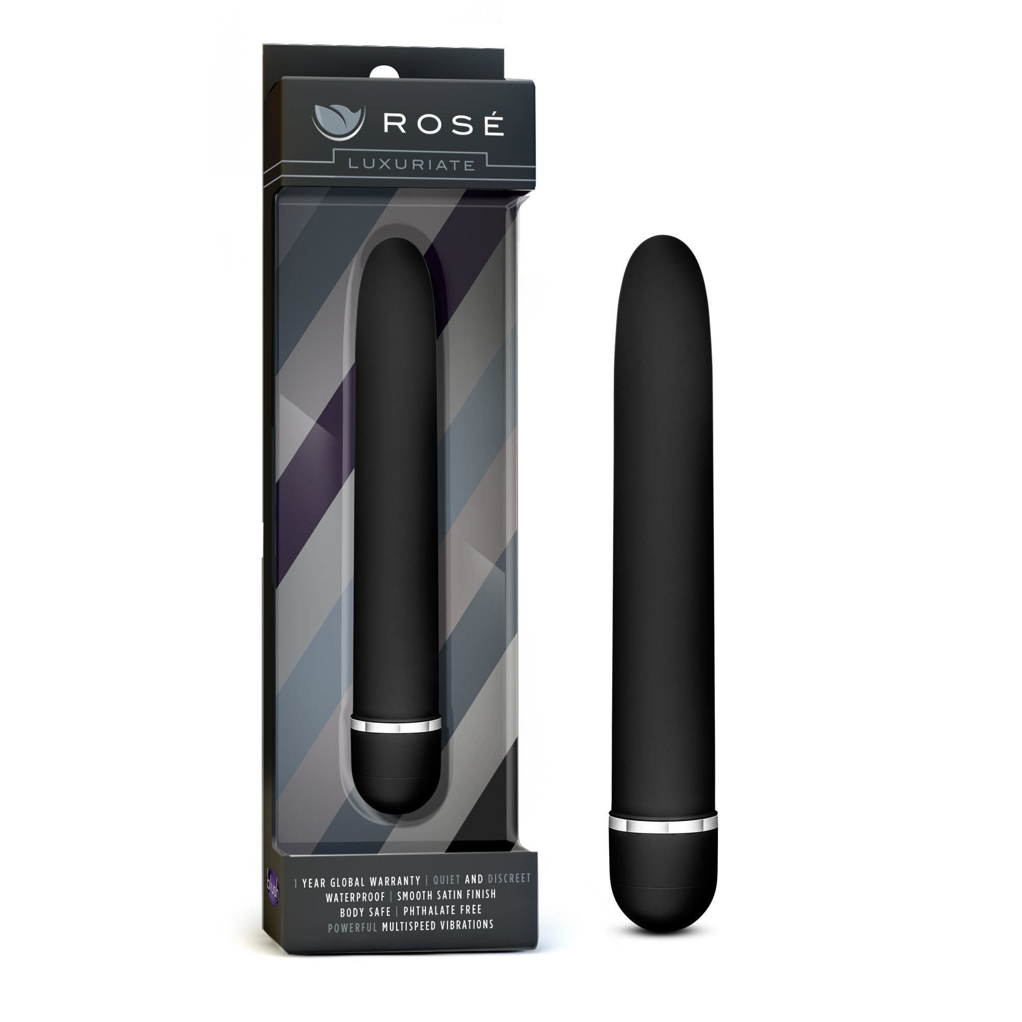 Blush Novelties Luxuriate - Elegant Satin Smooth Powerful Wand Vibrator - Clitoral And G Spot Stimulator Sex Toy For Women - Bla