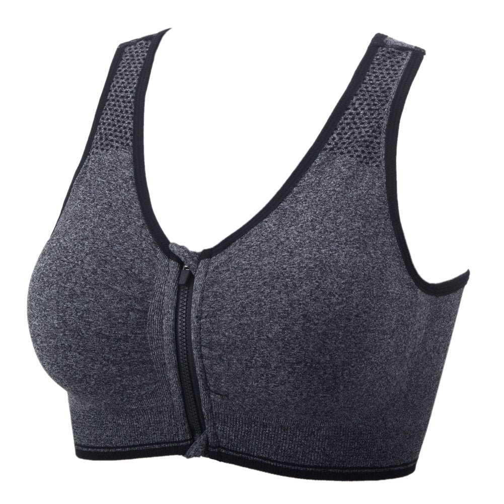 YEYELE Medium Support and Removable Pad Tank Top Racerback Post Surgery Sports Bras for Women Dark Gray