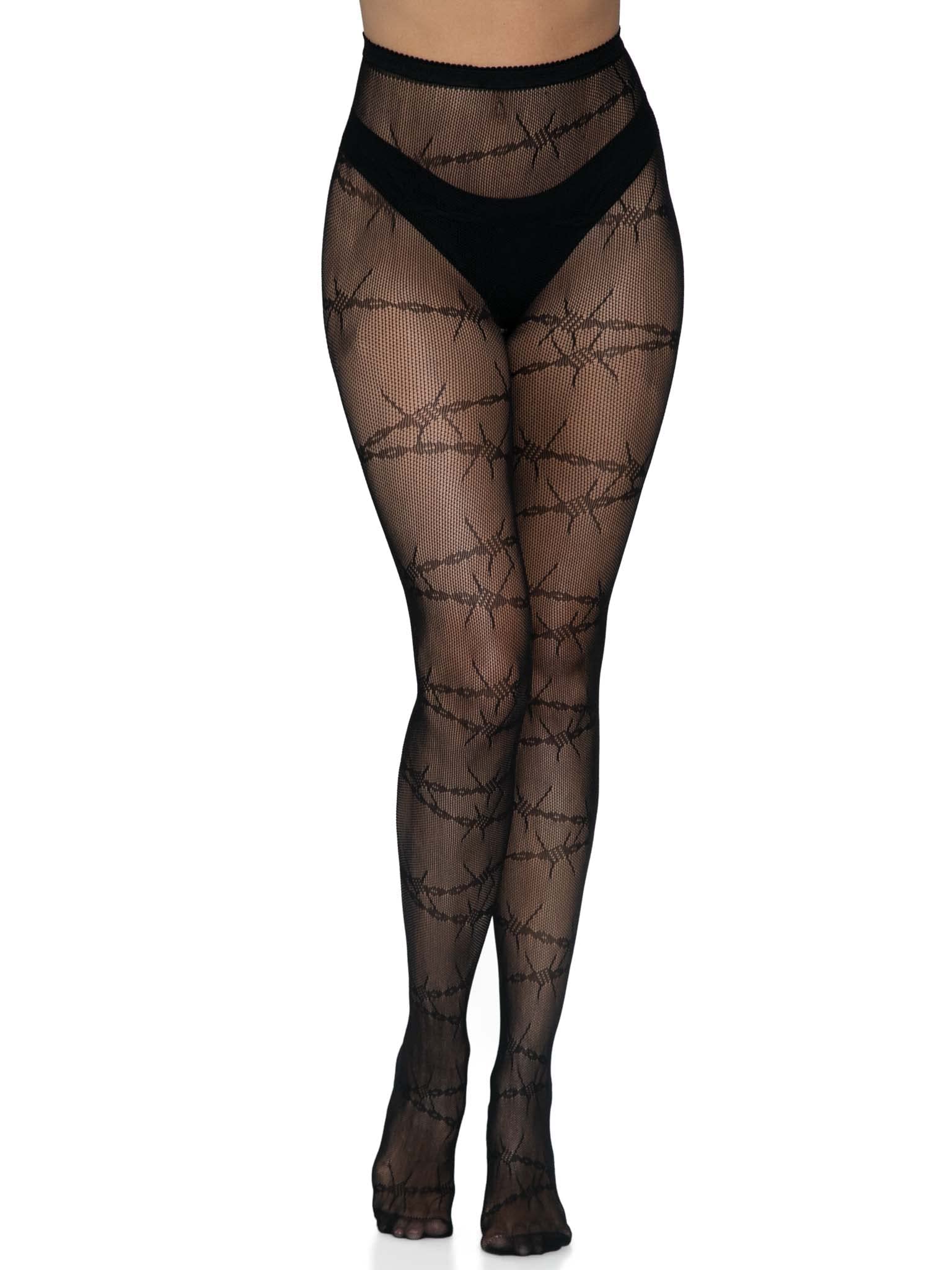 Barbed wire fishnet tights.
