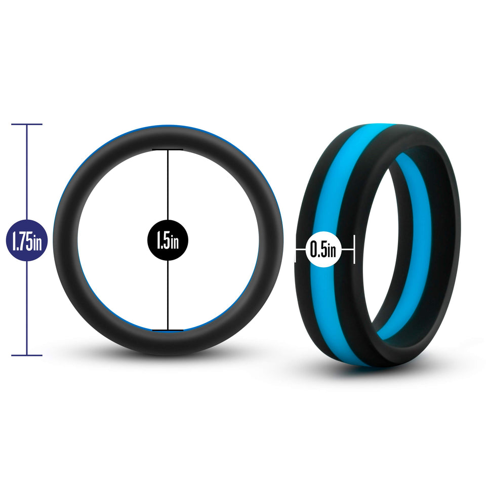 Blush Novelties Performance - Puria Silicone Pro Cock Ring - 1.5 Inch Width - Soft, Pliable For Great Fit - Will Not Roll, Pinch