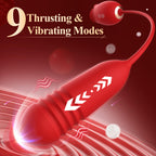 Sex Toys Dildo Rose Vibrator - Upgraded Rose Sex Toy for Women with 9 Sucking & 9 Thrusting Vibrating Dildos G Spot Vibrators fo