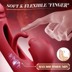 Toendi Thrusting Vibrator Sex Toys - Rose Sex Toy for Women 3 in 1 Vibrators with 10 Vibrating, 7 Flapping & 5 Tapping Modes Adu