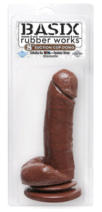 Basix 8-Inch Suction Cup Dong, Brown