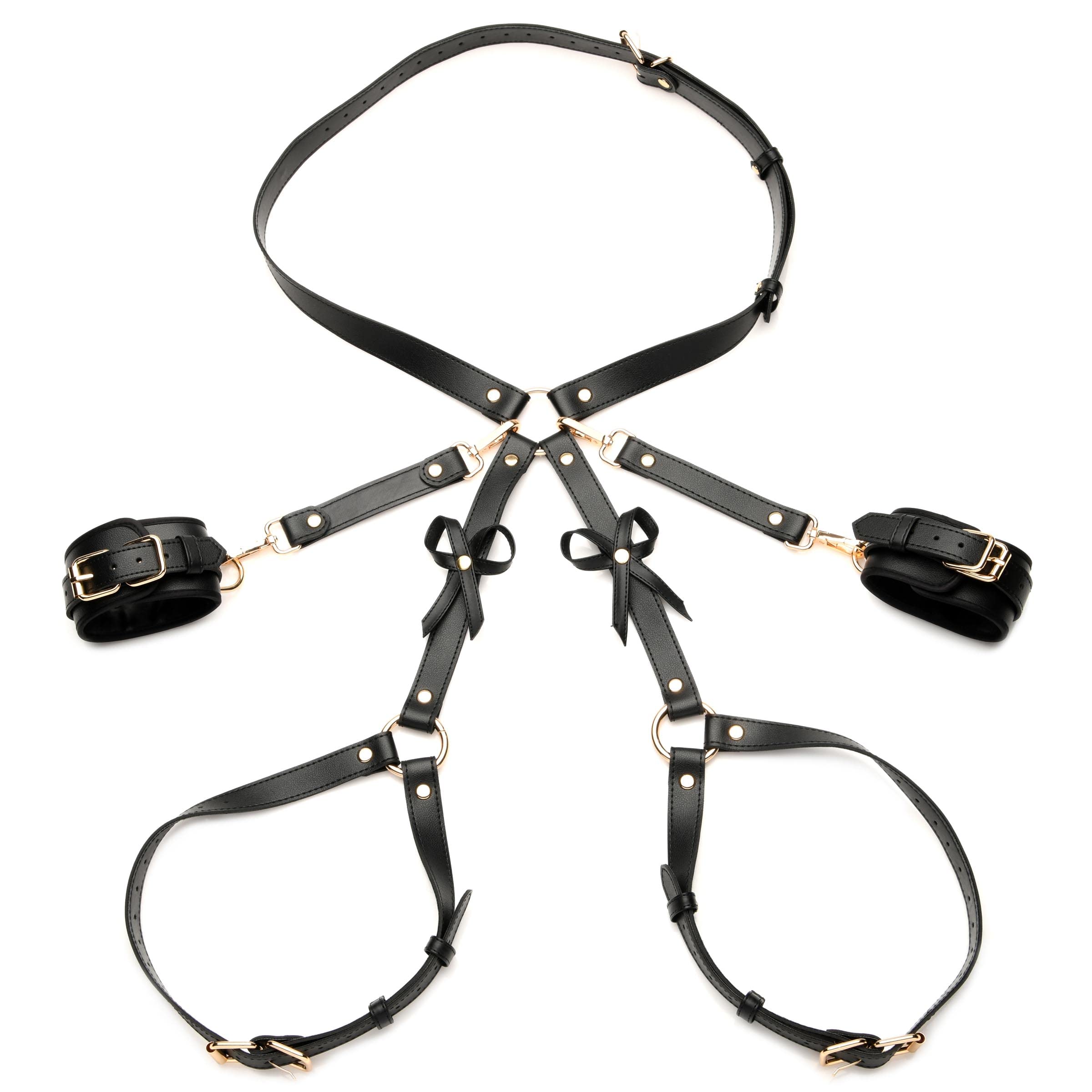 Strict Bondage Harness W/ Bows Black Xl/2Xl