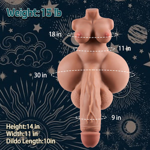 HSOUELA 15lb Shemale Sex Doll Trans Sex Toy Dildo Pussy, 3 in 1 Male Masturbator Sex Doll with Penis Penetrable Big Dildo Torso