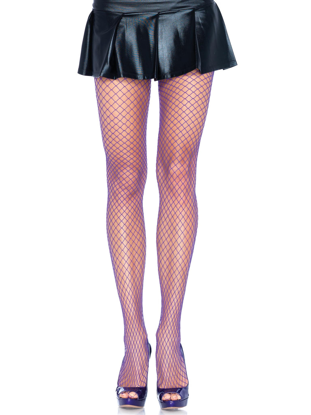 Leg Avenue Spandex Industrial Net tights, 1X-2X, PURPLE