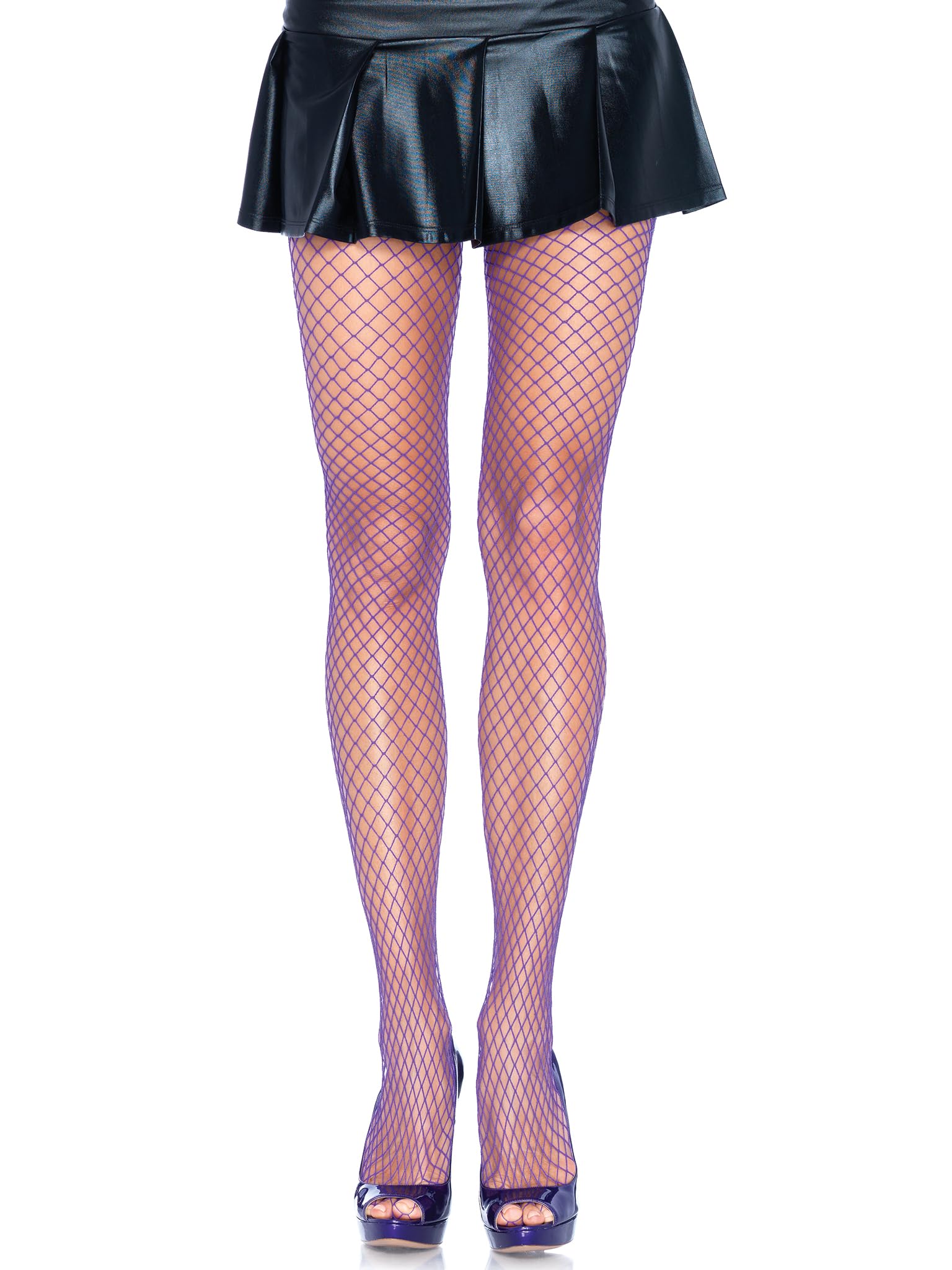 Leg Avenue Spandex Industrial Net tights, 1X-2X, PURPLE
