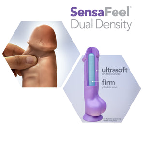 Blush Novelties Au Naturel 8 Inch Realistic Sensa Feel Dual Density Flexi Shaft Dildo - Fragrance Free Strong Suction Cup Harnes