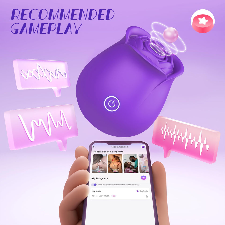 Neworld Sucking Sex Toys Vibrators - Rose Vibrator Stimulator with 6 Suction & Vibrating Modes, Dildo Clitoral Nipple G Spot Vib