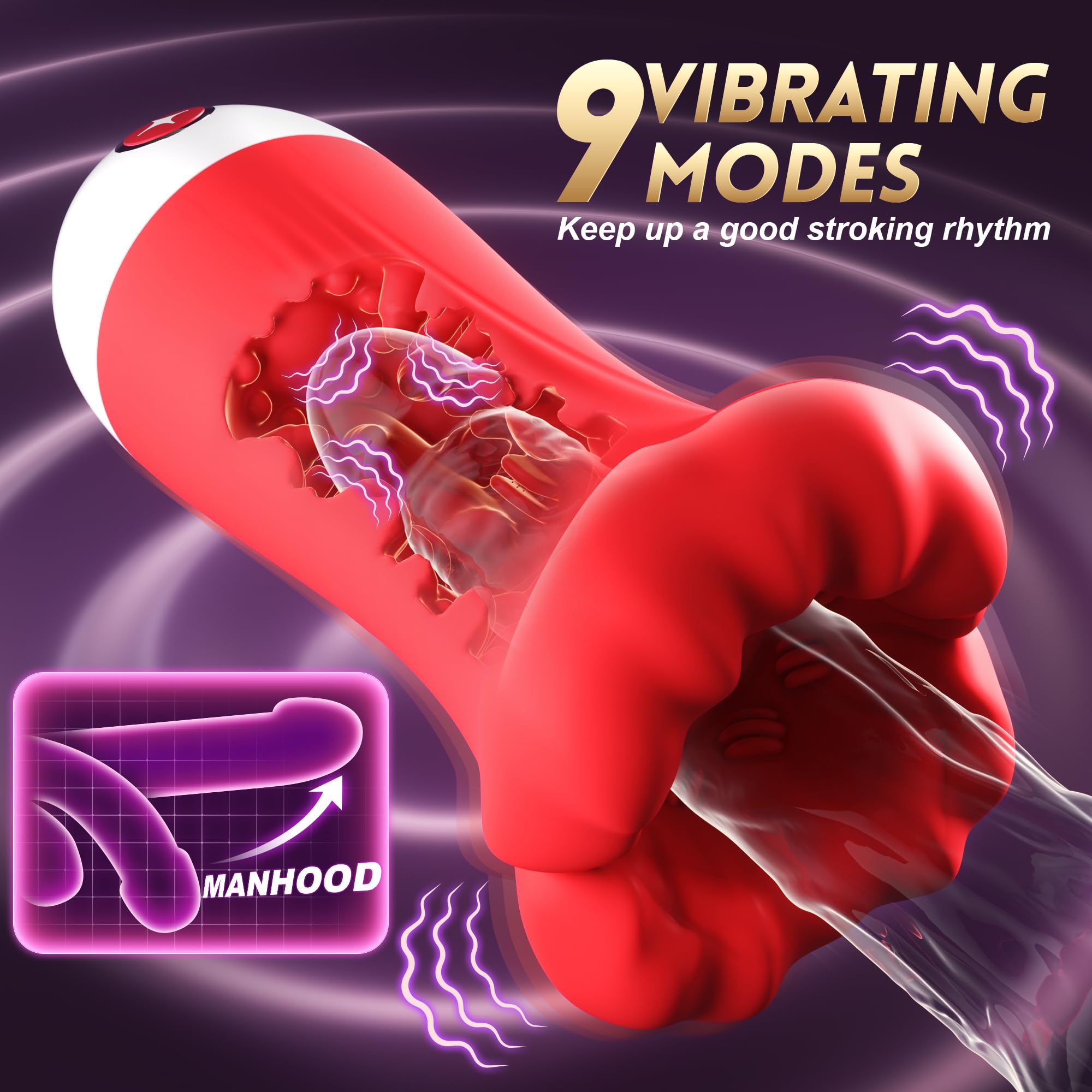 Uoffile Male Masturbator Sex Toys for Men - 4IN1 Penis Vibrator Pocket Pussy Pump with 9 Training Stroker Modes & App Remote Con