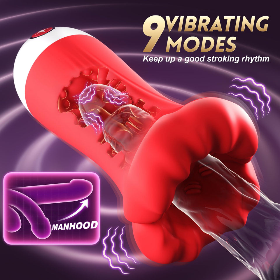 Uoffile Male Masturbator Sex Toys for Men - 4IN1 Penis Vibrator Pocket Pussy Pump with 9 Training Stroker Modes & App Remote Con