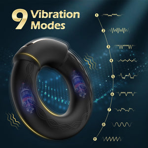 Luxonia Vibrating Cock Ring, 9 Vibrations with Heating Penis Ring Vibrator Sex Toys for Men, Adult Toys Vibrating Penis Ring Mal