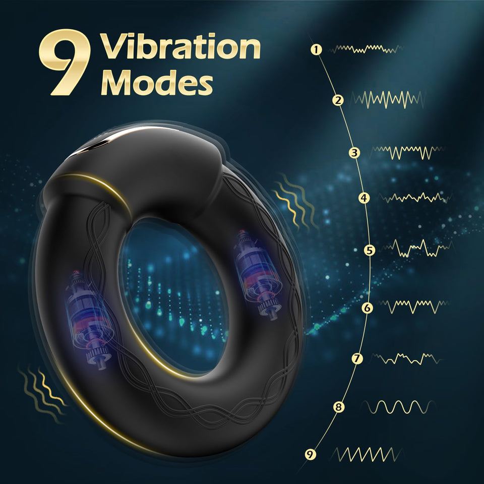 Luxonia Vibrating Cock Ring, 9 Vibrations with Heating Penis Ring Vibrator Sex Toys for Men, Adult Toys Vibrating Penis Ring Mal