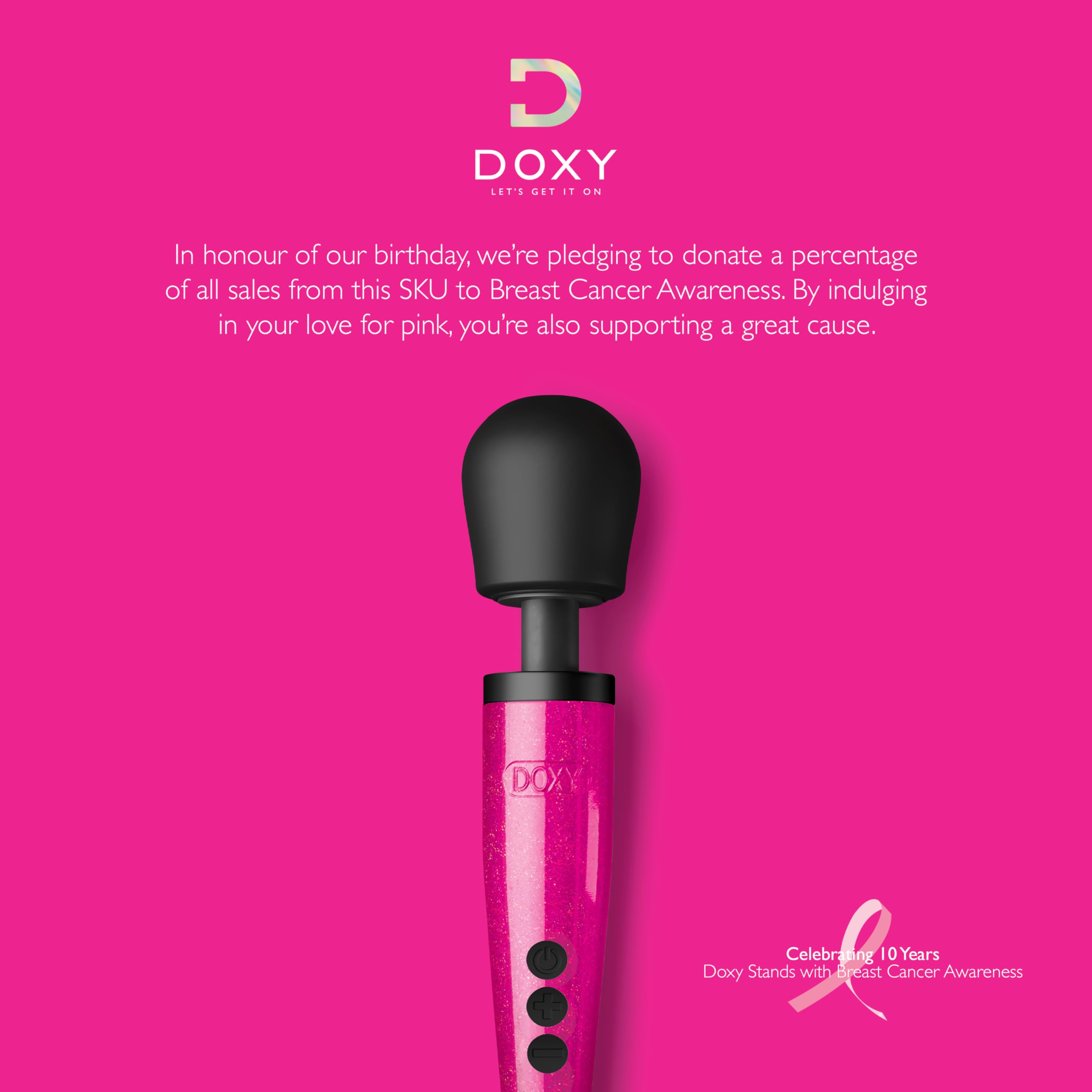 Doxy Die Cast Women'S Vibrator - Black Plug In Massager Sexual Pleasure Tools For Women - Vibrator Wand Personal Massager For Wo