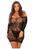Seductive Lace Dress Black 1X/2X