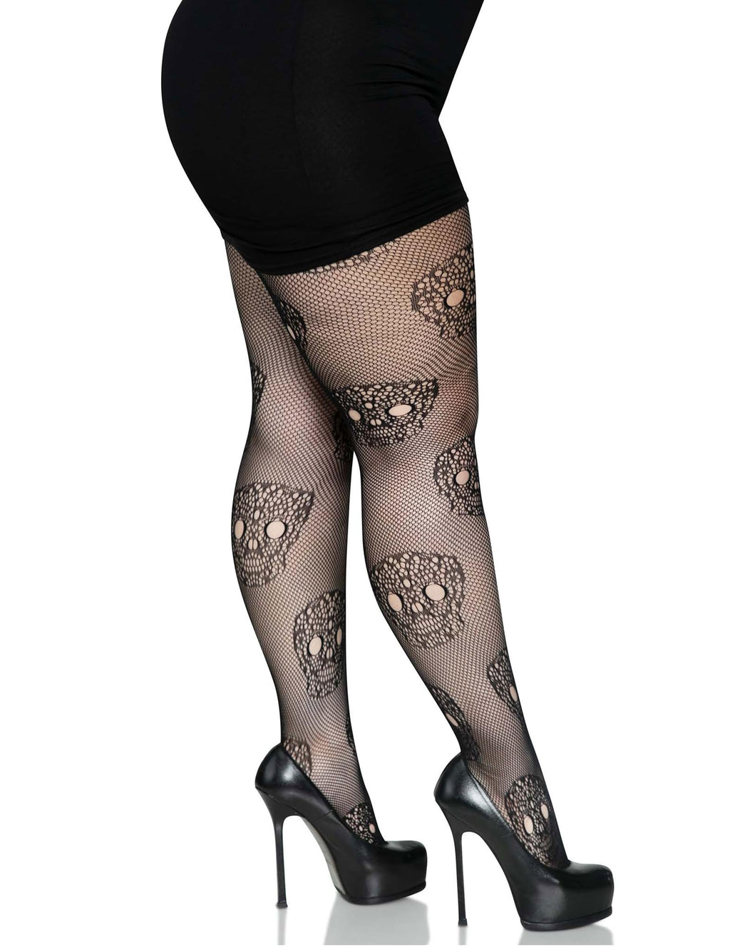 Lace Skull Fishnet Tights.