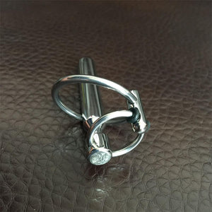 BDSM Metal Urethral Expander with Penile Ring Male Urethral Masturbation Metal Smooth Urethral Sound Urethral Plug Penile Plug S