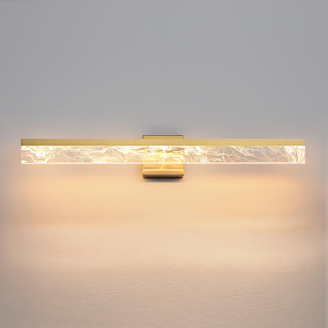 Aijiasi Gold Bathroom Light Fixtures, 32 Inch Modern Vanity Lights For Bathroom 24W Dimmable Bathroom Lighting Fixtures Over Mir