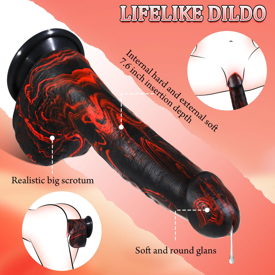 Realistic Trusting Dildo Sex Toys - 10Thick Dildo Vibrator with Thrusting Swinging & Vibrating for G Spot Vagina Anal Sex Stimul