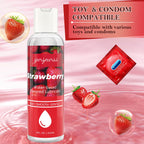 YOSPOSS Strawberry Flavored Water-Based Lubricant 8 Fl Oz, Silky Smooth Personal Lube for Women, Men and Couples, Sugar-Free, No
