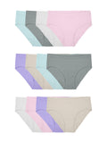 Fruit of the Loom Womens Modal Underwear, Hipster-12 Pack-Purple/Cashmere/Grey, 6