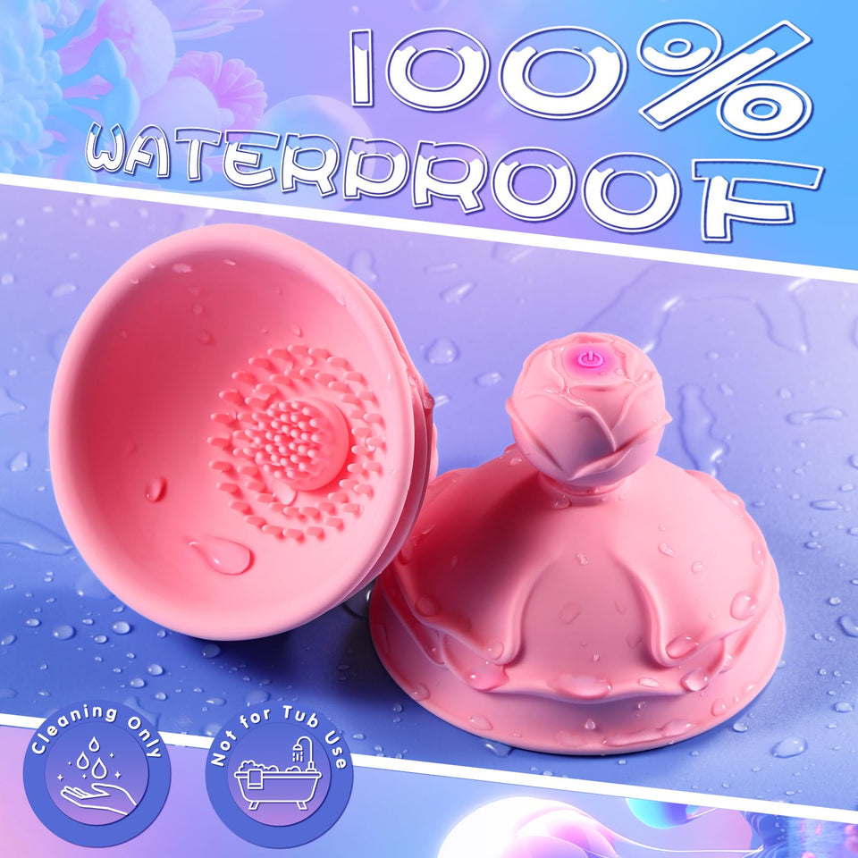 Nipple Toys Women Sex Toys - 3IN1 Rose Sex Toy Sex Machine with 10 Powerful Rotation Modes for Nipple Clitoral Stimulator Massag