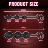 POJRGI Inflatable Anal Beads Silicone Anal Toys with Air Pump Detachable Anal Sex Toys with Safe Pull Ring in Black Adjustable S