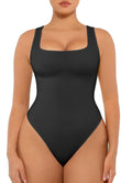 FeelinGirl Black Bodysuit for Women Tummy Control Bodysuit Plus Size Compression Shapewear Bodysuit Black 3XL/4XL