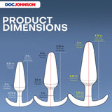 Doc Johnson Mood - Naughty 1 Trainer Set - Small, Medium, Large - Silicone Butt Plugs with Tapered Base for Comfort Between The