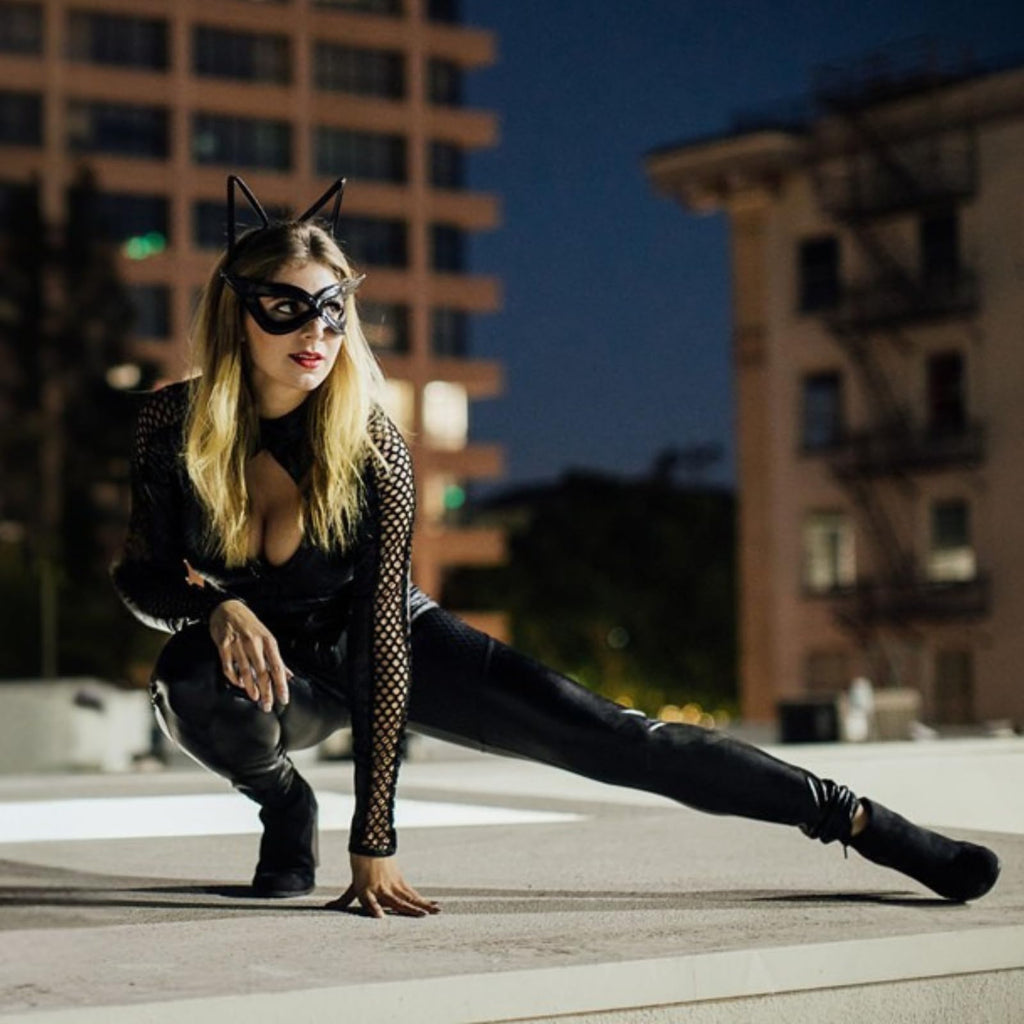 4Pc.Wicked Kitty,Zip Up Catsui