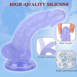 7 Inch Realistic Dildo Sex Toy, Soft Dildo with Curved Shaft for Vaginal G-spot Stimulation, Body-Safe Material Penis with Stron