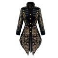 TZMAPU Womens medieval Renaissance Gothic coat Victorian Tailcoat pirate steampunk jacket (Black2, 3X-Large)